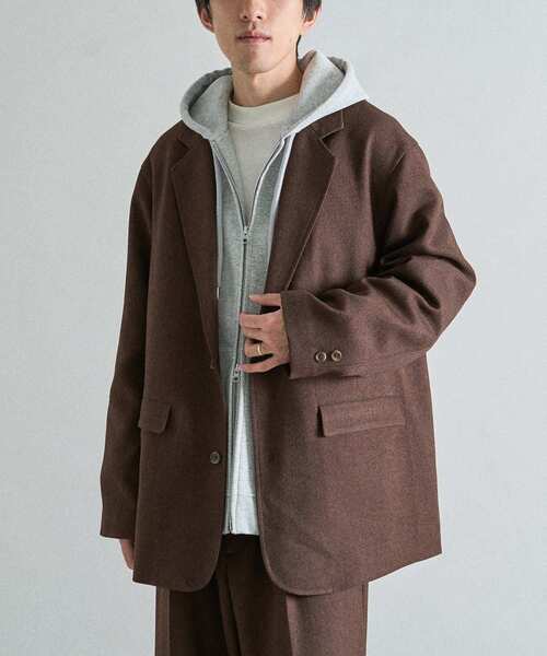 CRAFT STANDARD BOUTIQUE（クラフトスタンダードブティック）の「ウールライクポリツイルジャケット（テーラードジャケット・メンズ・ベージュ/ブラウン/ブラック/グレー・S/M/L）」の3枚目の写真