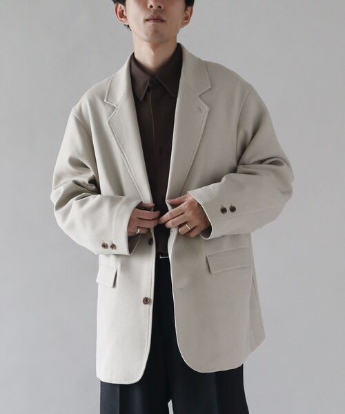 CRAFT STANDARD BOUTIQUE（クラフトスタンダードブティック）の「ウールライクポリツイルジャケット（テーラードジャケット・メンズ・ベージュ/ブラウン/ブラック/グレー・S/M/L）」の14枚目の写真