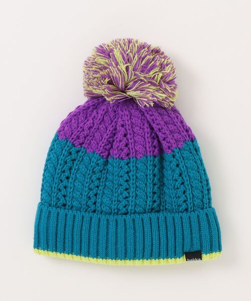 HAKKA KIDS（ハッカキッズ）の「配色ニット帽（ニットキャップ/ビーニー・キッズ・ブルー/杢グレー/ブラック・L/M）」の3枚目の写真