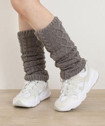 Ree&Mee（リーアンドミー）の「Ree&Mee 暖か もこもこ 内側ボア レッグウォーマー 40cm レッグカバー ダイヤ柄（レッグウォーマー）」