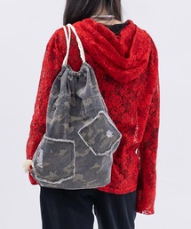 JOHN'S CLOSET（ジョンズクローゼット）の「【13】スプレー加工 デニム ナップサック（バックパック/リュック）」