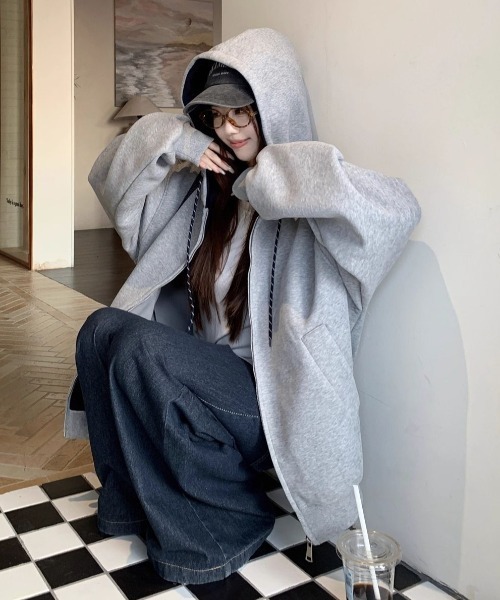 フーディ配色スウェットパーカー（パーカー）｜Diosfront（ディオス