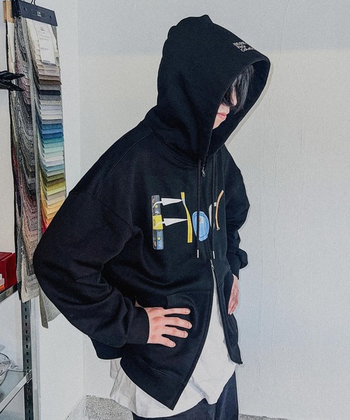 ALAND（エーランド）の「【UNISEX】POT／Floorフードジップアップ（パーカー・レディース・ブラック・SMALL/MEDIUM）」の9枚目の写真