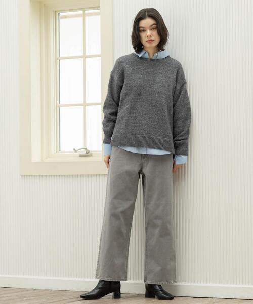 OPAQUE.CLIP（オペークドットクリップ）の「ヴィンテージカラーワイドストレートパンツ【洗濯機OK】（その他パンツ・レディース・ダークグレー/ブラウン系・38/40/42）」の7枚目の写真