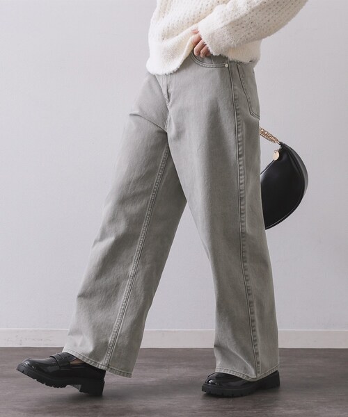 OPAQUE.CLIP（オペークドットクリップ）の「ヴィンテージカラーワイドストレートパンツ【洗濯機OK】（その他パンツ・レディース・ダークグレー/ブラウン系・38/40/42）」の16枚目の写真