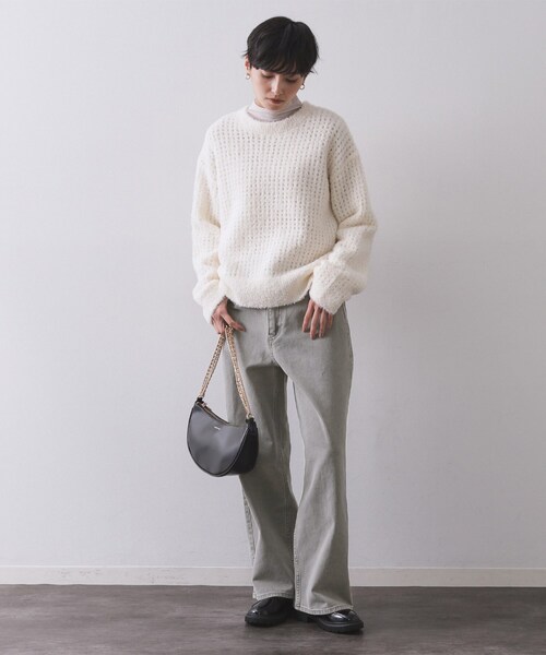 OPAQUE.CLIP（オペークドットクリップ）の「ヴィンテージカラーワイドストレートパンツ【洗濯機OK】（その他パンツ・レディース・ダークグレー/ブラウン系・38/40/42）」の17枚目の写真