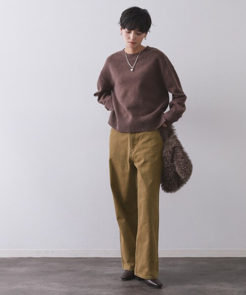 OPAQUE.CLIP（オペークドットクリップ）の「ヴィンテージカラーワイドストレートパンツ【洗濯機OK】（その他パンツ・レディース・ダークグレー/ブラウン系・38/40/42）」の22枚目の写真