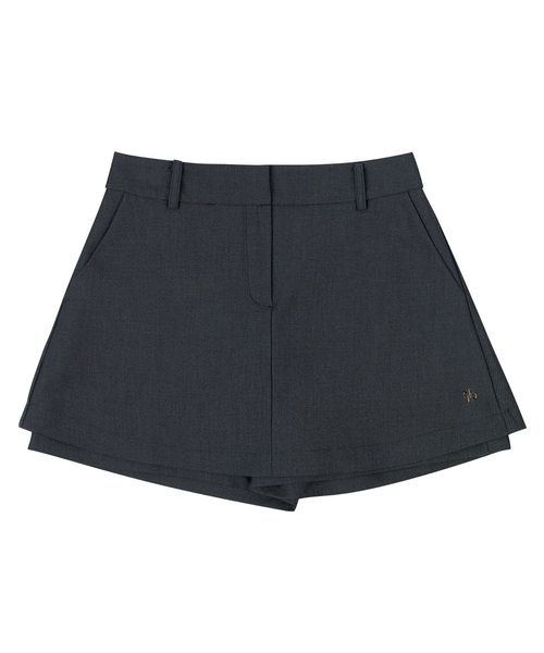 SELITIO(セレティオ)の「レイヤードミニスカートパンツチャコール(スカート・レディース・チャコール・SMALL/MEDIUM/LARGE)」の1枚目の写真