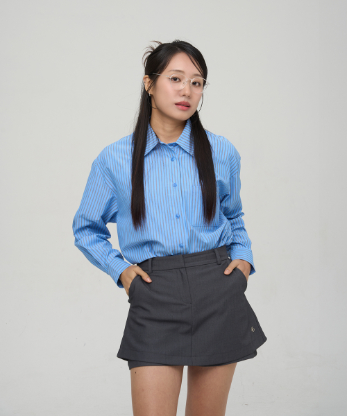 SELITIO(セレティオ)の「レイヤードミニスカートパンツチャコール(スカート・レディース・チャコール・SMALL/MEDIUM/LARGE)」の3枚目の写真