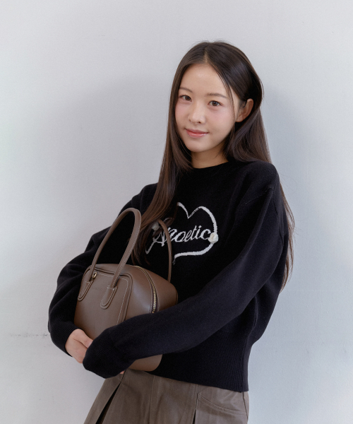 ANOETIC（アノエティック）の「ANC HEART ROSE KNIT_BLACK（ニット/セーター・レディース・ブラック・FREE）」の2枚目の写真