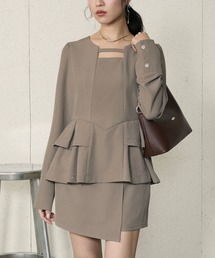 Elishe | ラインストーンペプラムトップス(Tシャツ/カットソー)