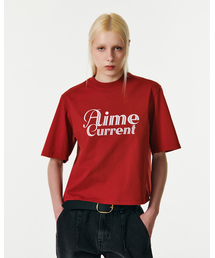 CURRENT（カレント）の「AIME CROP HALF SLEEVES T-SHIRT [RED]（Tシャツ/カットソー）」
