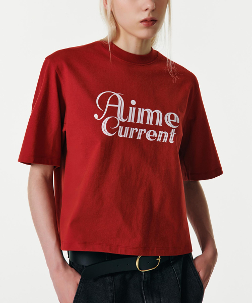 CURRENT（カレント）の「AIME CROP HALF SLEEVES T-SHIRT [RED]（Tシャツ/カットソー・レディース・その他・FREE）」の3枚目の写真