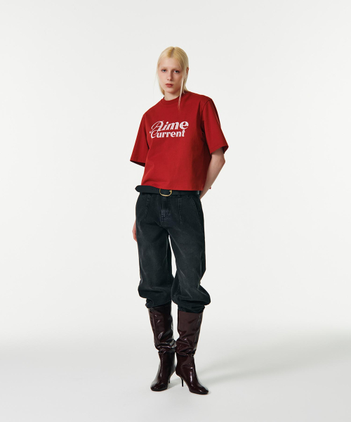 CURRENT（カレント）の「AIME CROP HALF SLEEVES T-SHIRT [RED]（Tシャツ/カットソー・レディース・その他・FREE）」の5枚目の写真