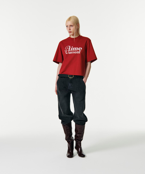 CURRENT（カレント）の「AIME CROP HALF SLEEVES T-SHIRT [RED]（Tシャツ/カットソー・レディース・その他・FREE）」の6枚目の写真