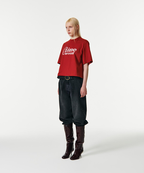 CURRENT（カレント）の「AIME CROP HALF SLEEVES T-SHIRT [RED]（Tシャツ/カットソー・レディース・その他・FREE）」の8枚目の写真