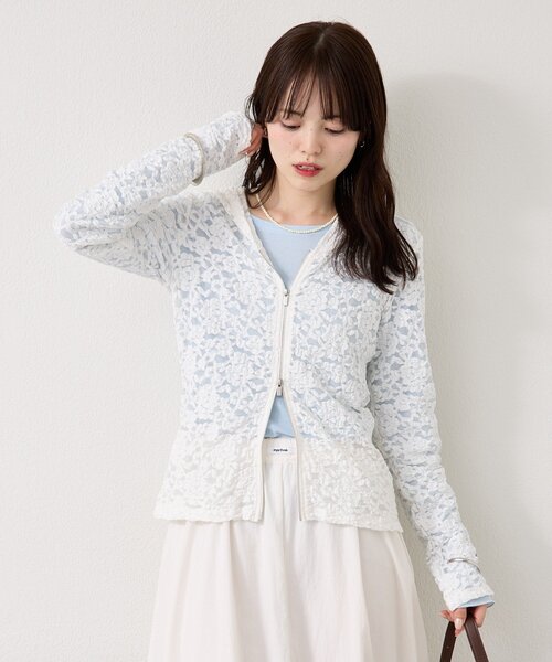 mystic（ミスティック）の「レースフーディーパーカー（パーカー・レディース・オフホワイト/ブラック・FREE/2）」の4枚目の写真