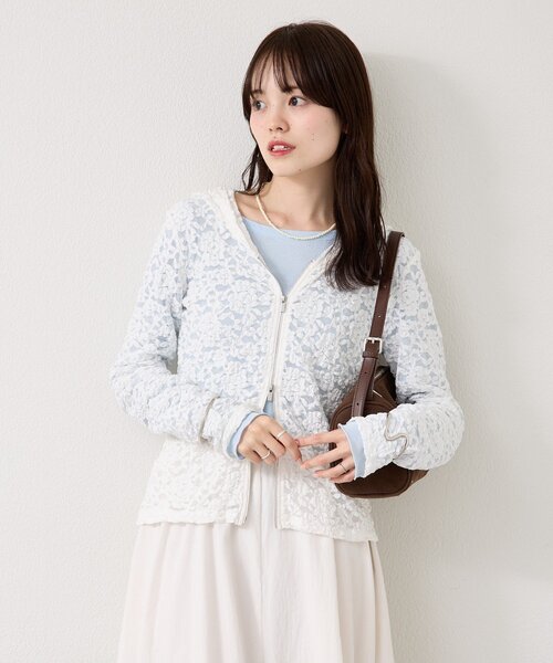 mystic（ミスティック）の「レースフーディーパーカー（パーカー・レディース・オフホワイト/ブラック・FREE/2）」の5枚目の写真