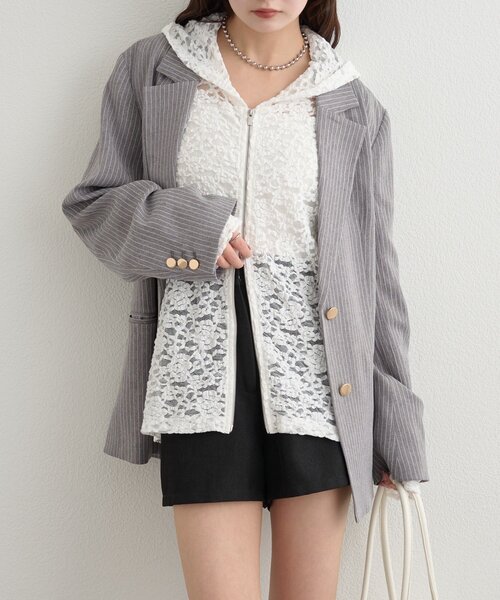 mystic（ミスティック）の「レースフーディーパーカー（パーカー・レディース・オフホワイト/ブラック・FREE/2）」の16枚目の写真