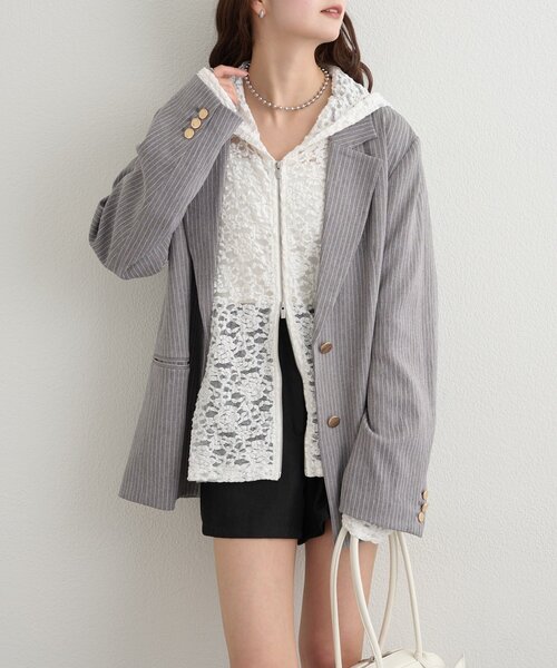 mystic（ミスティック）の「レースフーディーパーカー（パーカー・レディース・オフホワイト/ブラック・FREE/2）」の17枚目の写真