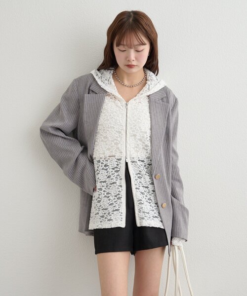 mystic（ミスティック）の「レースフーディーパーカー（パーカー・レディース・オフホワイト/ブラック・FREE/2）」の21枚目の写真