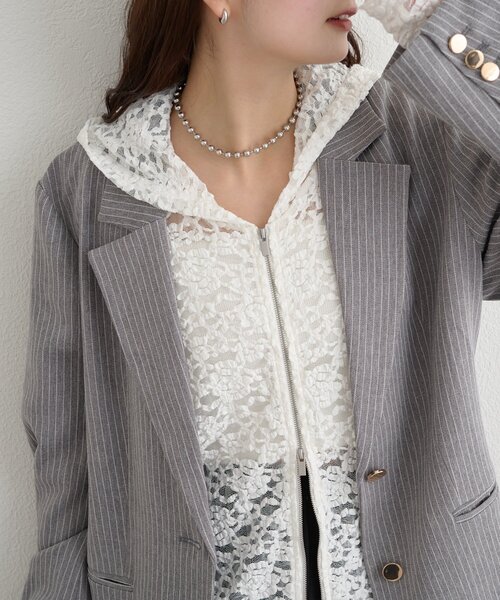 mystic（ミスティック）の「レースフーディーパーカー（パーカー・レディース・オフホワイト/ブラック・FREE/2）」の22枚目の写真