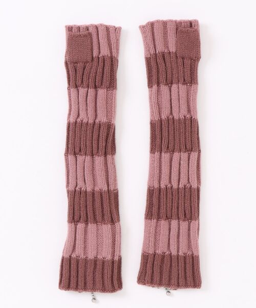 Casselini(キャセリーニ)の「Long Rib Arm Warmer 232-110216(ストール/ショール・レディース・ピンク・FREE)」の2枚目の写真
