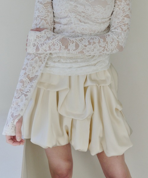 idem（イデム）の「【 ZOZO限定 】tuck balloon mini skirt / タックバルーンスカート（スカート・レディース・ブラック/アイボリー・FREE）」の22枚目の写真