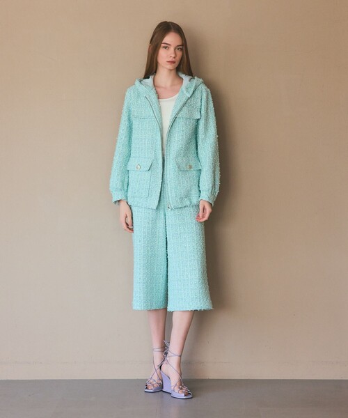 GRACE CLASS(グレースクラス)の「ツイードフーディーコート(その他アウター・レディース・ミント・36)」の2枚目の写真