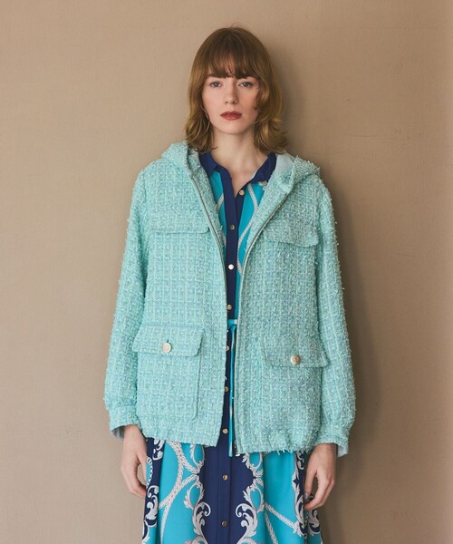 GRACE CLASS(グレースクラス)の「ツイードフーディーコート(その他アウター・レディース・ミント・36)」の8枚目の写真