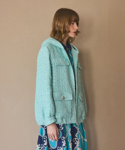 GRACE CLASS(グレースクラス)の「ツイードフーディーコート(その他アウター・レディース・ミント・36)」の10枚目の写真