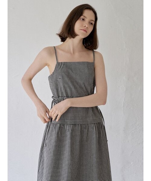 AVANT-G(アバン)の「Gingham Check String Layered Dress - BLACK(ワンピース・レディース・その他・FREE)」の2枚目の写真