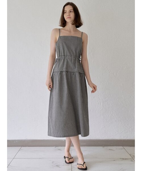 AVANT-G(アバン)の「Gingham Check String Layered Dress - BLACK(ワンピース・レディース・その他・FREE)」の3枚目の写真