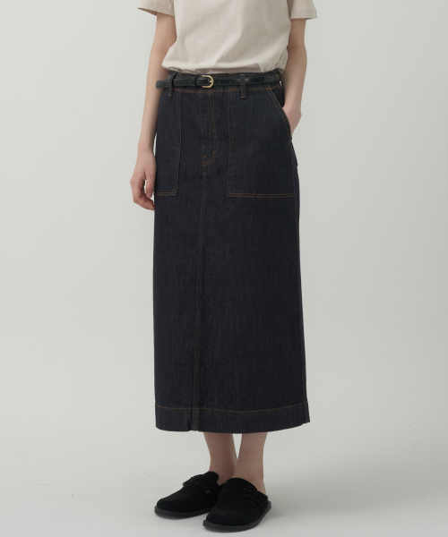 MOTT（モット）の「ポケットエディションノンフェイドデニムスカート - ネイビー（スカート・レディース・その他・SMALL/MEDIUM）」の2枚目の写真