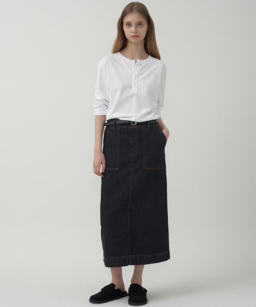 MOTT（モット）の「ポケットエディションノンフェイドデニムスカート - ネイビー（スカート・レディース・その他・SMALL/MEDIUM）」の3枚目の写真