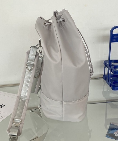 WYZ wear(ダブリューワイジィーウェア)の「2WAYナイロン巾着リュック/ナップサック/A4サイズ対応(バックパック/リュック・メンズ・ブラック/グレー・FREE)」の17枚目の写真