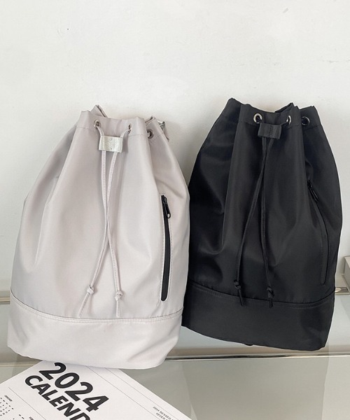 WYZ wear(ダブリューワイジィーウェア)の「2WAYナイロン巾着リュック/ナップサック/A4サイズ対応(バックパック/リュック・メンズ・ブラック/グレー・FREE)」の21枚目の写真