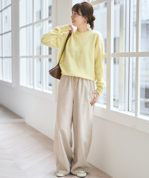 Spick & Span（スピックアンドスパン）の「ファーカシミヤクルーネックプルオーバー（ニット/セーター・レディース・イエロー/ピンク系その他・FREE）」の4枚目の写真