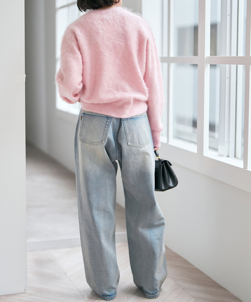 美品☆スピック＆スパン ふわふわ ファーニットプルオーバー 柔らか ピンク Spick＆Span（スピック アンド スパン） ニット セーター ファー