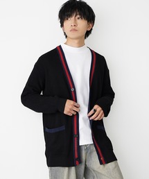 【MinoriTY select】ロング丈トリコロールカーディガン メンズ 春服 冬服