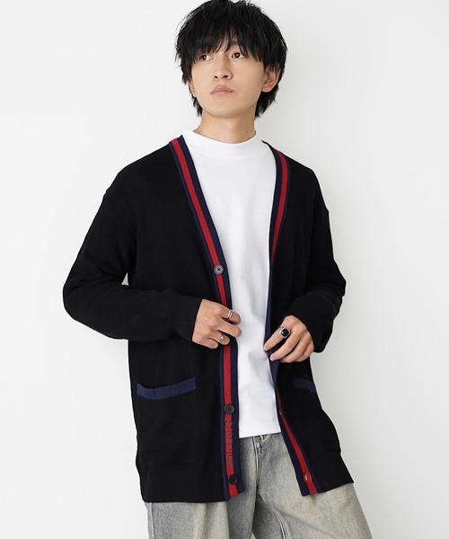 MinoriTY（マイノリティ）の「【MinoriTY select】ロング丈トリコロールカーディガン メンズ 春服 冬服（カーディガン/ボレロ・メンズ・オフホワイト/ブラック・M/XL/L）」の13枚目の写真