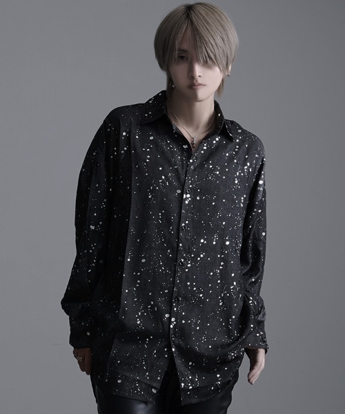 CavariA(キャバリア)の「『CavariA/キャバリア』ラメプリントBIGシルエットシャツ(シャツ/ブラウス・メンズ・グレー/ブラック・L/M)」の1枚目の写真