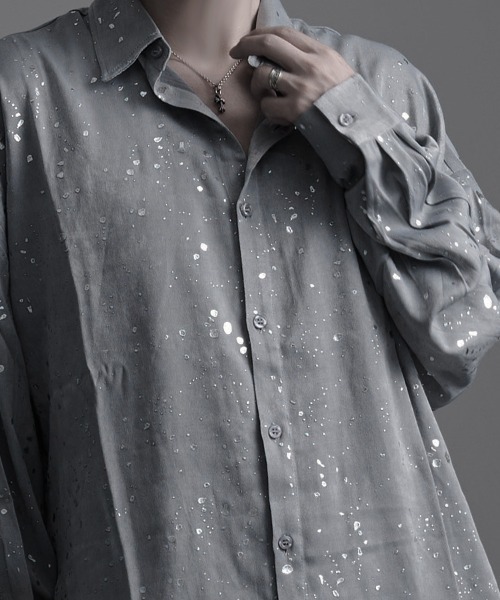 CavariA(キャバリア)の「『CavariA/キャバリア』ラメプリントBIGシルエットシャツ(シャツ/ブラウス・メンズ・グレー/ブラック・L/M)」の17枚目の写真