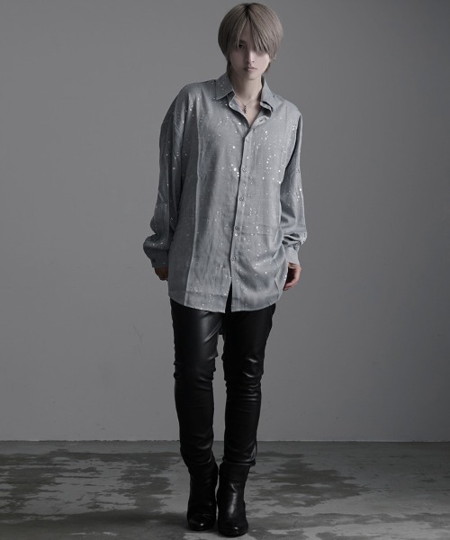 CavariA(キャバリア)の「『CavariA/キャバリア』ラメプリントBIGシルエットシャツ(シャツ/ブラウス・メンズ・グレー/ブラック・L/M)」の19枚目の写真