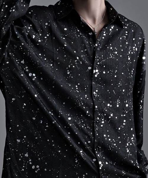 CavariA(キャバリア)の「『CavariA/キャバリア』ラメプリントBIGシルエットシャツ(シャツ/ブラウス・メンズ・グレー/ブラック・L/M)」の11枚目の写真