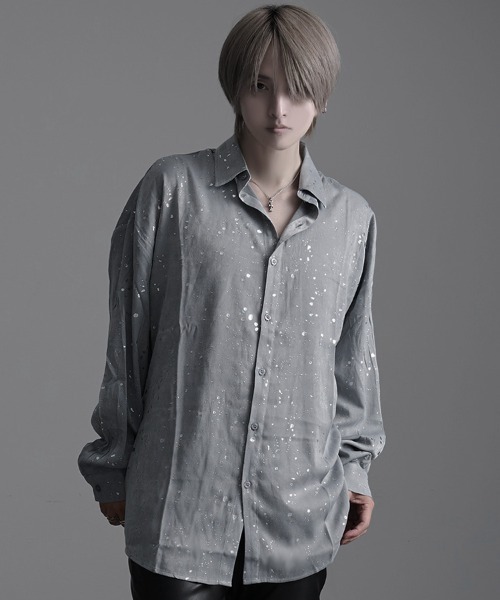 CavariA(キャバリア)の「『CavariA/キャバリア』ラメプリントBIGシルエットシャツ(シャツ/ブラウス・メンズ・グレー/ブラック・L/M)」の16枚目の写真