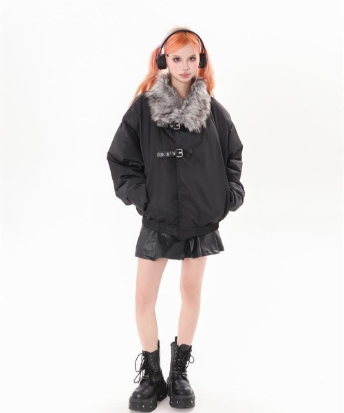 VIBGYOR(ヴィブジョー)の「【LAMPOON】ベルテッドファーブルゾン(ブルゾン・レディース・ブラック・MEDIUM/LARGE)」の6枚目の写真