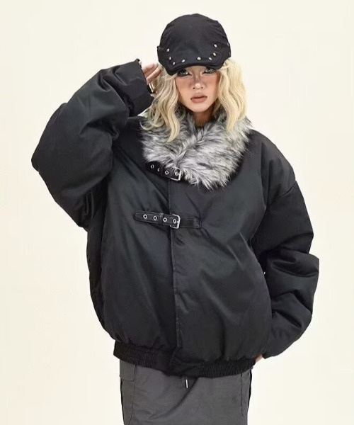 VIBGYOR(ヴィブジョー)の「【LAMPOON】ベルテッドファーブルゾン(ブルゾン・レディース・ブラック・MEDIUM/LARGE)」の14枚目の写真