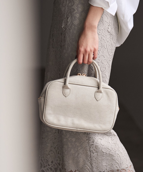 VELETTO（ベレット）の「《追加・NOBLE別注カラー》VELETTO/ベレット エコスウェードボストン（ボストンバッグ・レディース・ベージュ系その他/チャコールグレー・FREE）」の2枚目の写真