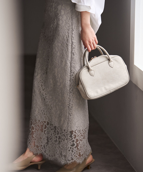 VELETTO（ベレット）の「《追加・NOBLE別注カラー》VELETTO/ベレット エコスウェードボストン（ボストンバッグ・レディース・ベージュ系その他/チャコールグレー・FREE）」の3枚目の写真